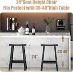 Bar Stools Set of 2, Waterproof UV-Resistant, Durable Resin Kitchen Island - Image 4