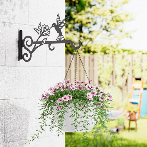 2-Pack Aesthetic Plant Hangers Outdoor – 10 Inch Metal Hanging Plant Bracket - Image 2