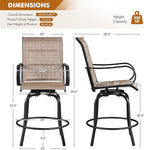 Yaheetech 6 Piece Patio Swivel Bar Stools Texteline Bistro Chairs - Image 3