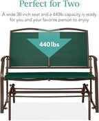 Best Choice Products 2-Person Outdoor Patio Swing Glider Steel Bench Loveseat - Image 6