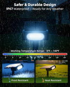 EZVALO Solar Spot Lights Outdoor IP67 Waterproof, Adjustable Solar Landscape - Image 5