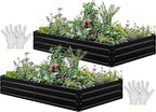 YITAHOME 96x48x12 in 2pcs Galvanized Raised Garden Bed Kit, Large Metal Planter by YITAHOME