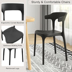 VECELO 4 Pack Plastic Stacking Chairs, Stackable Dining Chairs - Image 6