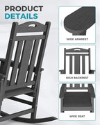 Ciokea Oversized Outdoor Rocking Chairs Set of 2, 380lbs Heavy-Duty Large Patio - Image 6
