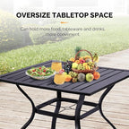VINGLI 36" Square Patio Table for 4, Metal Outdoor Dining Table - Image 6