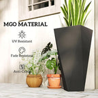 Outsunny Set of 3 Tall Planters, MgO Indoor Outdoor Planters - Image 7