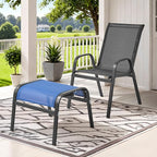 ONBRILL Outdoor Ottoman Set of 2, All Weather Outdoor Foot Stool - Image 2