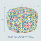 LVTXIII Indoor/Outdoor Extra Large Inflatable Ottoman Pouf D31 x H14 Inch - Image 3