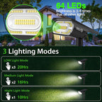 Solar Spot Lights Outdoor 1000 Lumens, 64 LEDs IP67 Waterproof Landscape - Image 2
