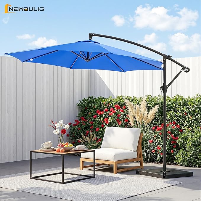 NEWBULIG 10FT Patio Umbrella, Offset Cantilever Outdoor Patio Table Umbrella - Image 2