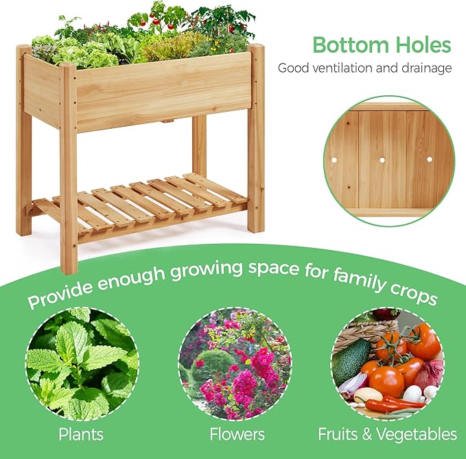 Yaheetech 34x18x30in Horticulture Raised Garden Bed 2pcs Planter Box - Image 6