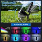 KEV Solar Spot Lights Outdoor, 18 LEDs Color Changing RGB Solar Flood Lights - Image 4