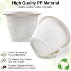 Plastic Flower Pots Planters For Indoor Plants, 3 Pack 10 Inch White Plant Pots - Image 4