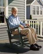 SERWALL Oversized Outdoor Rocking Chair Set of 4, HDPE Rocker - Image 8