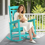 SERWALL Oversized Outdoor Rocking Chair, All-Weather Patio Rocking Chair - Image 2