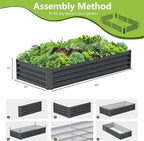 2PCS 6x3x1FT Galvanized Raised Garden Bed, Galvanized Planter Raised Garden - Image 4