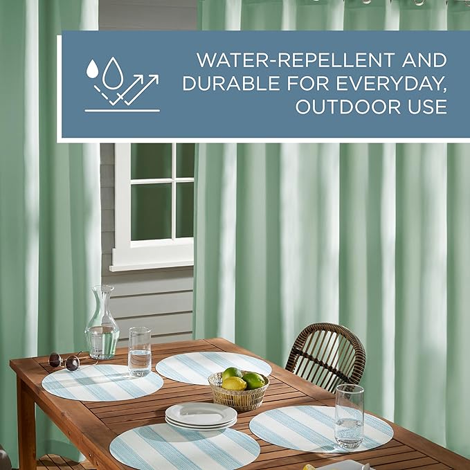 TOWN & COUNTRY BASICS Cabana Solid Heavyweight Indoor Outdoor Curtains - Image 7