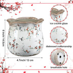 6 Inch Ceramic Plants Pots Vintage Ceramic Flower Planters Crackle Glaze Finish - Image 2
