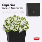Keter Set of 2 Modern 22‑Inch Tall Outdoor Flower Pots – Large Resin Tapered - Image 6
