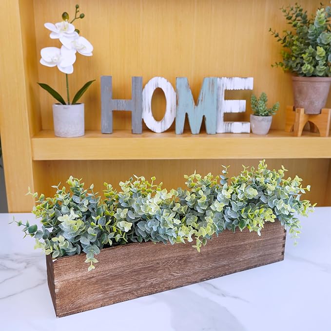 Winlyn Rustic Wooden Planter Box 17.3" L x 3.9" W x 3.9" H Brown Rectangular - Image 3