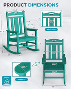 Ciokea Oversized Outdoor Rocking Chairs Set of 4, 380lbs Heavy-Duty Large Patio - Image 3