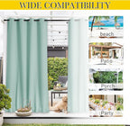 NICETOWN 2 Panels Waterproof Outdoor Curtains Fixed Grommet & Back Tab on Top & - Image 7