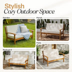 IDZO Laurent 800lbs Capacity Acacia Outdoor Loveseat, FSC Certified 2 Seater - Image 7