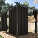 HolidayIdeas Outdoor Curtains for Patio Waterproof, 2 Panels by HolidayIdeas