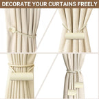 Hion Magnetic Curtain Tiebacks Beige 6 Pack, Curtain Tiebacks Buckles Holdbacks - Image 7