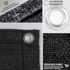 LOVE STORY Custom Size 2'6''x35' Black Balcony Privacy Screen, UV Block Privacy - Image 3