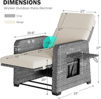 Restland Outdoor Recliner with Independent Adjustable Back & Footrest Wicker - Image 2