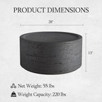 UPHA Outdoor Round Coffee Table, Small Modern Minimalist Accent Tables - Image 2