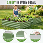 INNO STAGE 2 Pcs 4×2×1ft Galvanized Raised Garden Bed Kit, Galvanized Planter - Image 5