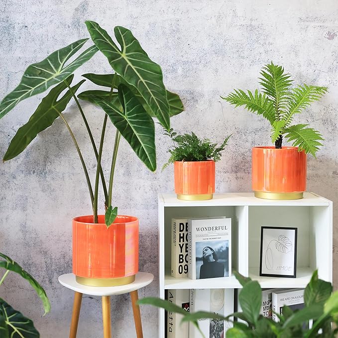 Gepege Peach Indoor Plant Pots for Plants, Ceramic Planter - Image 7
