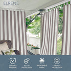 Elrene Home Fashions Highland Stripe Indoor/Outdoor Curtain Panel, 50 inches X - Image 2