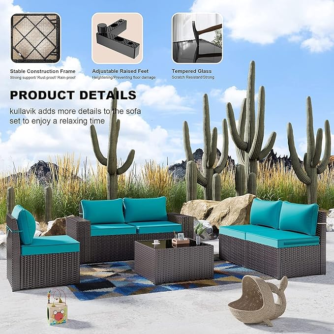 Kullavik 13PCS Outdoor Patio Furniture Set - Image 6