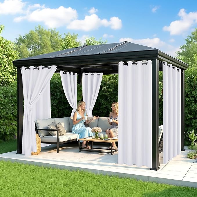White Outdoor Curtains for Patio Waterproof - Image 4
