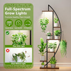 Plant Stand Indoor with Grow Lights, 6 Tiered Tall Plant Shelf, Half-Moon Plant - Image 4