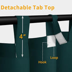 Easy-Going Outdoor Patio Curtains Detachable Tab Top Windproof Weatherproof - Image 2