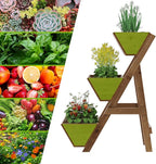 3-Tiers Wooden Raised Garden Bed Planter Box Flower Pots Vertical Garden - Image 5