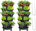 Strawberry Vertical Planters 2 Pack, 5 Tiered Stacking Tower Garden by Tectsia