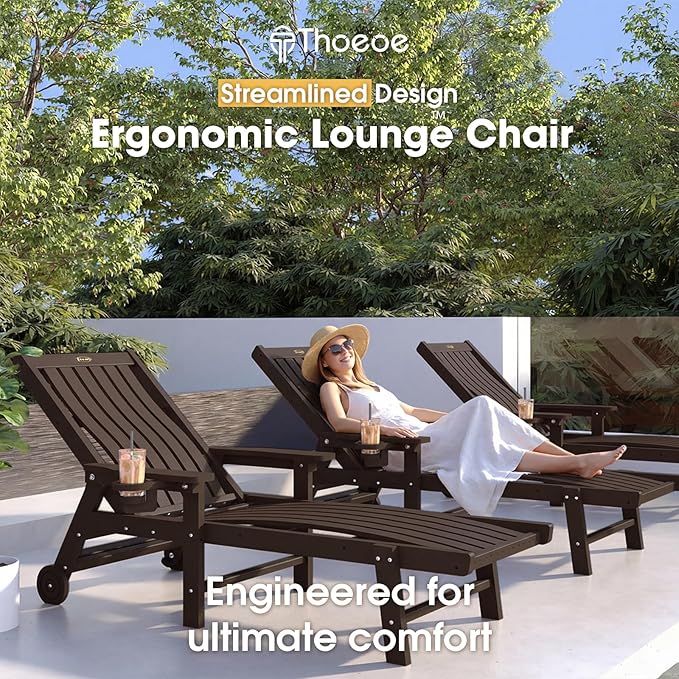 Patio Chaise Lounge Chair, Oversized Lounge Chair Outdoor - Image 3