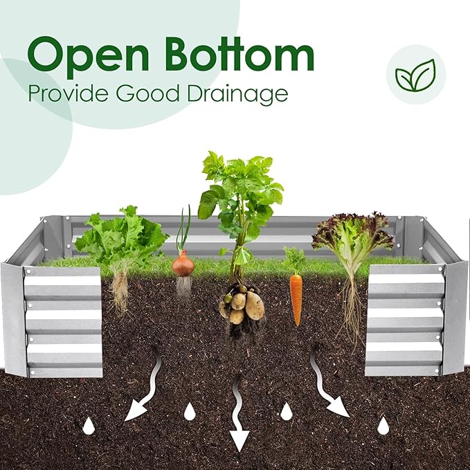 Quictent 6x3x1ft Galvanized Raised Garden Bed - Image 5