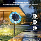 Outdoor Solar Lights, 4 Pack Led Solar Sunflower Lights, Stake/Wall 2-in-1 - Image 6