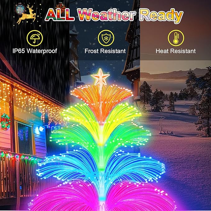 Solar Garden Lights Waterproof 3 Pack 7 Color Changing Outdoor Decorative - Image 5