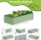 8x2x2FT Galvanized Raised Garden Bed, Galvanized Planter Boxes Outdoor - Image 4
