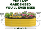 Plant & Plot Galvanized Raised Garden Beds Outdoor // 4×2×1 ft Planter Raised - Image 4
