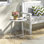 HollyHOME Round Metal Side Table, Rust-Resistant Patio Small Plant Stand - Image 5