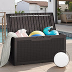 JUMMICO 100 Gallon Resin Deck Box, Waterproof Outdoor Storage Box - Image 4