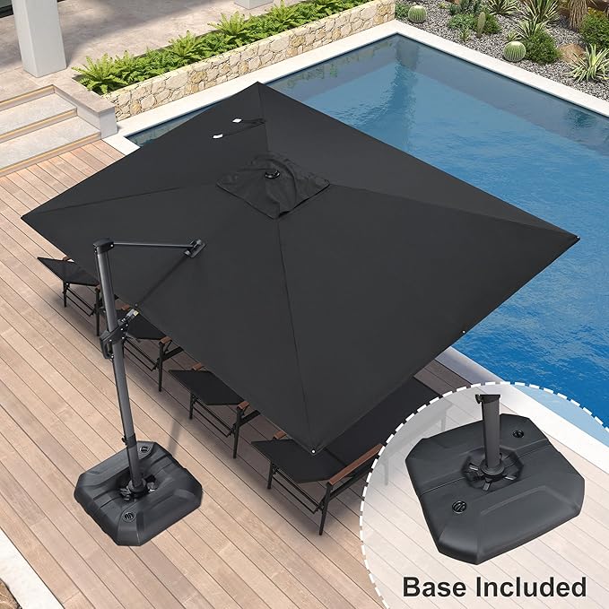 PURPLE LEAF 9' X 11.5' Square Cantilever Umbrella Patio Umbrella - Image 2